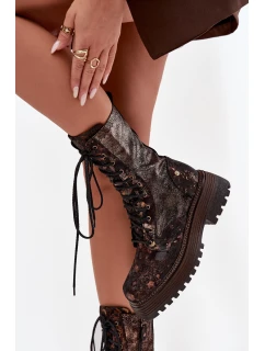 Dámské Kožené Workery Work Shoes  Zlato model 21725128 - Maciejka