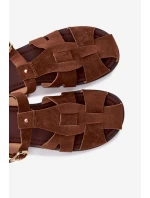 Dámské sandály Ploché Hnědé model 21960883 - Boto