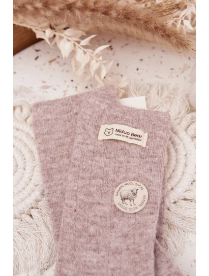 Dámske teplé vlnené ponožky s aplikáciou - béžové Dámske teplé vlnené ponožky s aplikáciou - béžové