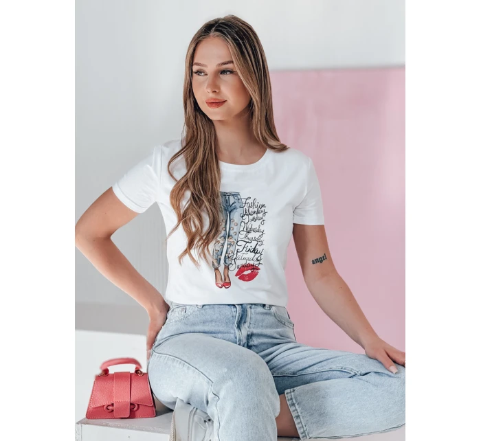 Dámské tričko s potiskem bílé Dstreet model 21986873 - FashionStreet Dámské tričko s potiskem bílé Dstreet model 21986873 - FashionStreet