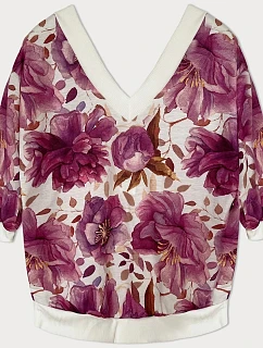 Dámská květovaná halenka ve fuchsijové barvě model 20110873 - MADE IN ITALY