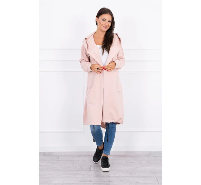 Oversize pláštenka s kapucňou tmavo púdrovo ružová Oversize pláštenka s kapucňou tmavo púdrovo ružová