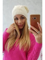 Fleecová čepice Sandra model 18750739 ecru - K-Fashion Fleecová čepice Sandra model 18750739 ecru - K-Fashion