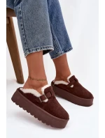 Ženské Sněhule S Kožešinou A Přezkou Na Platformě Čokoládové model 21757740 - Boto