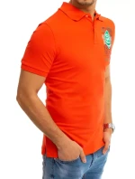 FashionStreet koralové polo tričko s potlačou PX0368 FashionStreet koralové polo tričko s potlačou PX0368