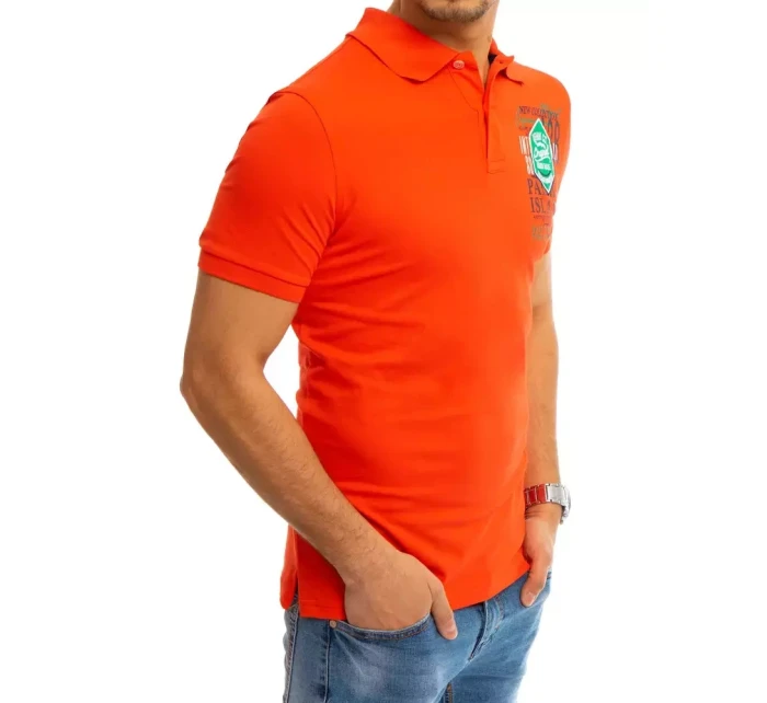 FashionStreet koralové polo tričko s potlačou PX0368 FashionStreet koralové polo tričko s potlačou PX0368