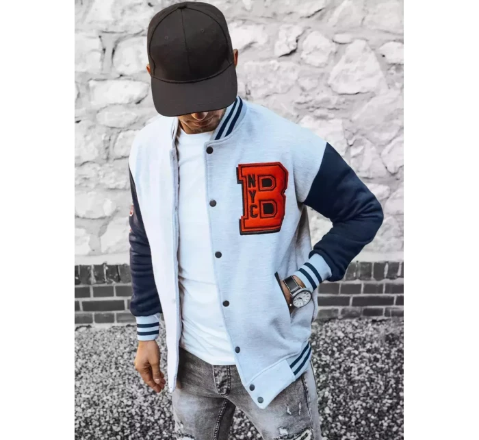 Pánska šedá mikina na zips FashionStreet BX5441