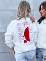 Dámska mikina HEARTBEAT biela FashionStreet BY1213