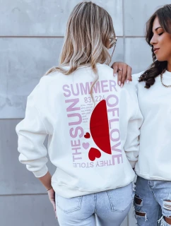 Dámska mikina HEARTBEAT biela FashionStreet BY1213