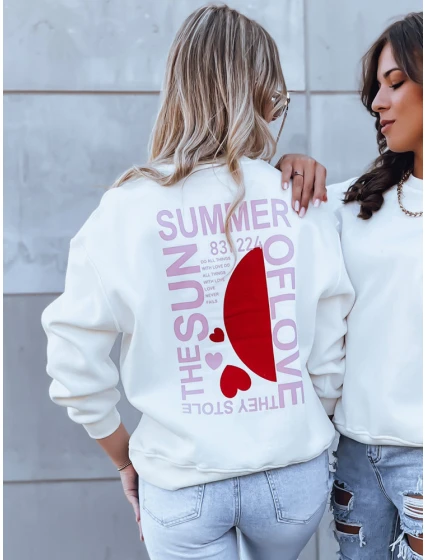 Dámska mikina HEARTBEAT biela FashionStreet BY1213