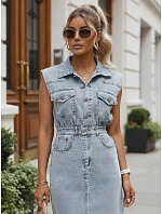 Sukienka damska jeansowa midi bez  model 22221773 - FashionStreet