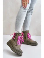 Dámske členkové topánky na platforme s ozdobným čipkovaným leopardím vzorom zelené Edidda Dámske členkové topánky na platforme s ozdobným čipkovaným leopardím vzorom zelené Edidda