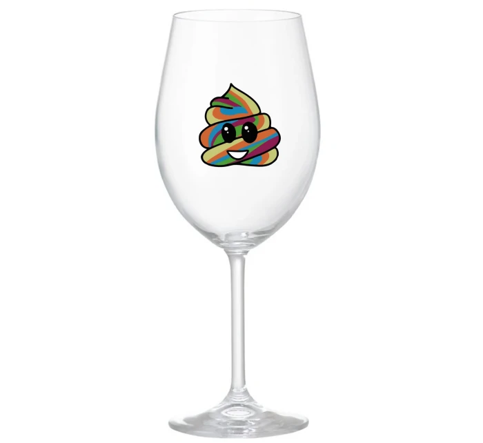 DUHOVÉ VESELÉ EE - priehľadný pohár na víno 350 ml