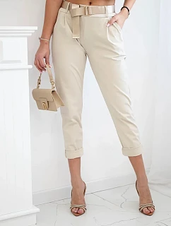 Nohavice Puntor s opaskom svetlo béžové