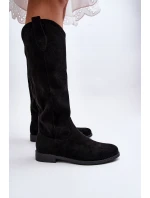 S.Barski HY66-132 Kozaki Damskie Ażurowe Czarne