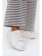 Materiałowe Trampki Damskie Na Platformie Big Star RR274463 Białe