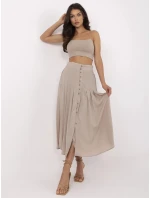 Spódnica model 21116728 ciemny bezowy - FPrice