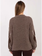 Sweter MI SW model 21782618 ciemny bezowy - FPrice Sweter MI SW model 21782618 ciemny bezowy - FPrice