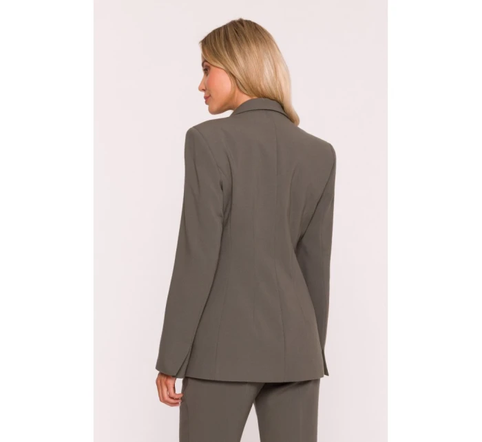 Blejzr s khaki barva model 21319159 - STYLOVE Blejzr s khaki barva model 21319159 - STYLOVE