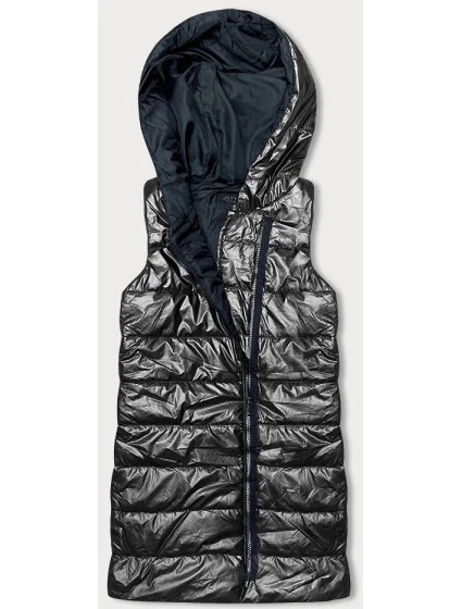 Dámska vesta v grafitovej farbe s asymetrickým zipsom (16M9117-105) Dámska vesta v grafitovej farbe s asymetrickým zipsom (16M9117-105)