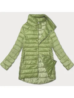 Dámska prešívaná bunda v pistáciovej farbe so stojacím golierom Minority (P3-6908-396)