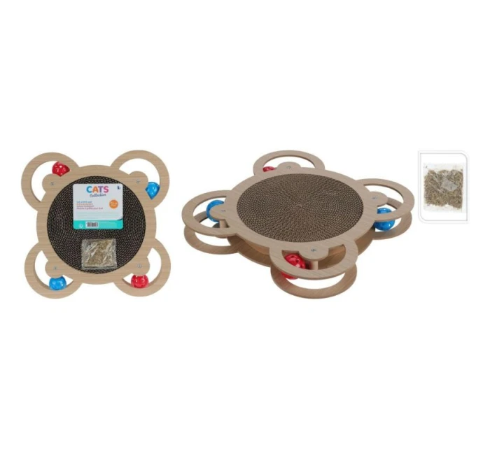 INTERAKTÍVNA HRAČKA PRE MAČKY 4 LOPTIČKY 35,5X35,5X4CM