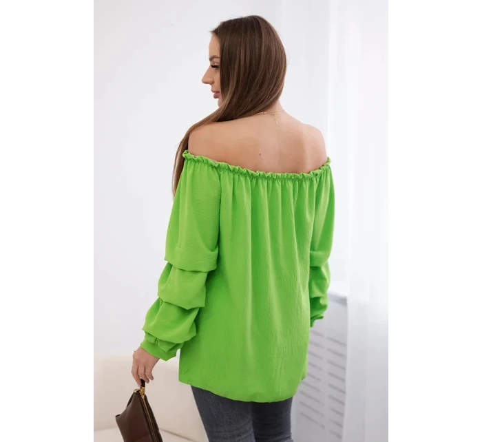 Španělská halenka s ozdobnými rukávy jasně zelená Španělská halenka s ozdobnými rukávy jasně zelená
