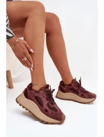 Kožené Sneakersy Na Platformě Dámské Big Star model 21705723 HIPOLY SYSTEM Bordové - Big Star Shoes
