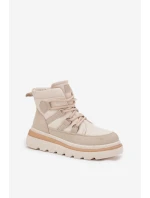 Damskie Botki Trapery Na Platformie Jasnobeżowe Liorae Damskie Botki Trapery Na Platformie Jasnobeżowe Liorae