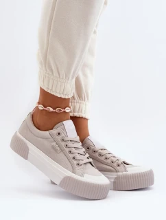 Dámske tenisky s hrubou podrážkou Lee Cooper sivé