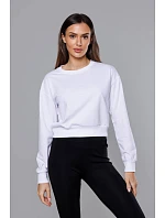 Tenká krátká bílá dámská tepláková mikina model 18378923 - J.STYLE Tenká krátká bílá dámská tepláková mikina model 18378923 - J.STYLE