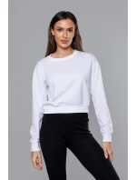 Dámska tenká krátka mikina biela (8B938-1)