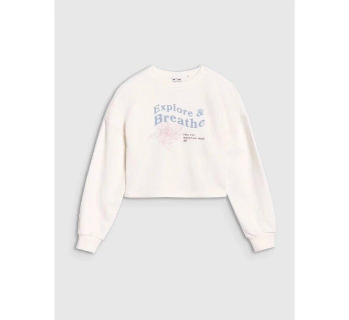 Dievčenská mikina bez kapucne 4F 4FJWSS25TSWSF1483-11S Dievčenská mikina bez kapucne 4F 4FJWSS25TSWSF1483-11S