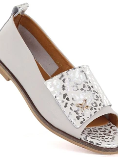 Dámske kožené topánky s otvorenou špičkou béžové Potocki JE19397