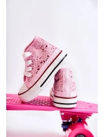Dziecięce Wysokie Trampki Różowe Mona Dziecięce Wysokie Trampki Różowe Mona