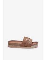 Dámské Sandály Na Platformě Se Zlatou Dekorací A Khaki model 21689908 - Boto Dámské Sandály Na Platformě Se Zlatou Dekorací A Khaki model 21689908 - Boto