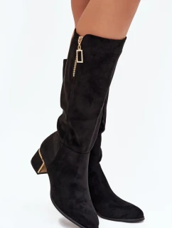 Dámské kozačky na podpatku Černá Super model 21848861 - Inello