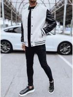 Pánská kožená baseballová bunda v barvě ecru Dstreet model 21978801 - FashionStreet Pánská kožená baseballová bunda v barvě ecru Dstreet model 21978801 - FashionStreet