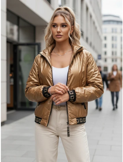 Dámská prošívaná bunda beige Dstreet model 21982790 - FashionStreet