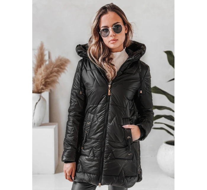 Dámská prošívaná zimní bunda s kapucí černá Dstreet model 21991300 - FashionStreet