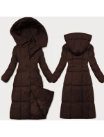 Dámska zimná bunda s opaskom J Style chocolate (5M3227-158)