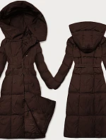 Dámska zimná bunda s opaskom J Style chocolate (5M3227-158)