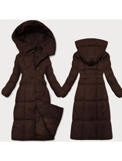 Dámska zimná bunda s opaskom J Style chocolate (5M3227-158)
