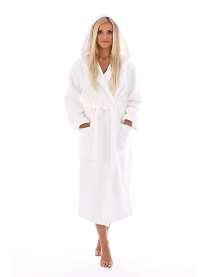 Dámsky župan Athena s kapucňou 3116 white - Vestis