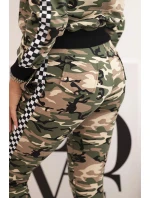 Dámska súprava s kapucňou s maskáčovou potlačou khaki + ecru Dámska súprava s kapucňou s maskáčovou potlačou khaki + ecru
