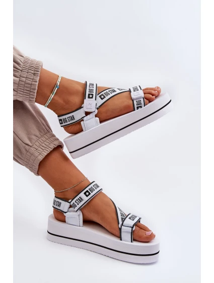 Dámské sandály na platformě Big Star model 21652651 Bílé - Big Star Shoes Dámské sandály na platformě Big Star model 21652651 Bílé - Big Star Shoes