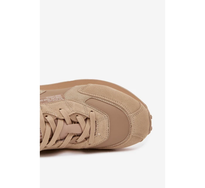 Kožené Sneakersy Pánské Big Star model 21706034 HiPoly System Béžové - Big Star Shoes