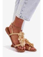 Dámské sandály Ploché s Ozdobnými Zlaté model 21961016 - Boto