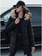 Dámská prošívaná bunda s kožešinou černá Dstreet model 21980394 - FashionStreet
