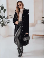 Dámsky kožuch HELLOCHIC dlhý čierny FashionStreet TY4986